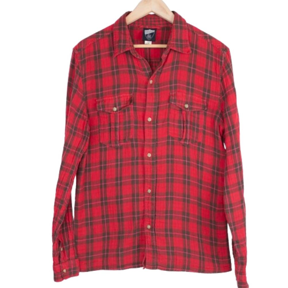 BDG Urban Outfitters Waffle Knit Shirt Double Layer Plaid Womens M